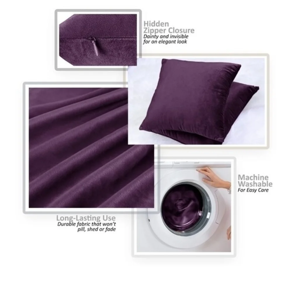 Nestl Purple Velvet Pillow Covers 24